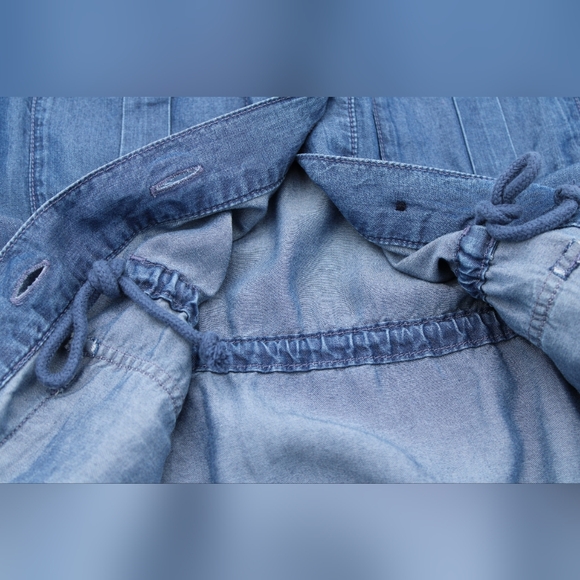 Gap Utility Denim Jacket S Light Indigo Button & Zip Patch Pockets - Picture 5 of 8